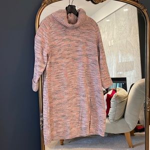 J. Jill Peach Tunic Sweater Dress with Slit